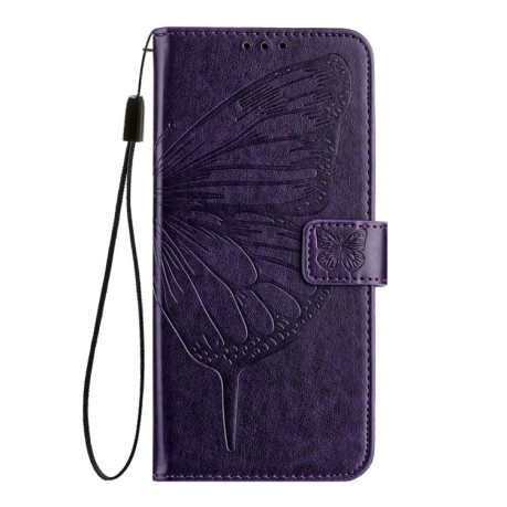 Чехол-книжка Embossed Butterfly для Samsung Galaxy S24 FE 5G - фиолетовый