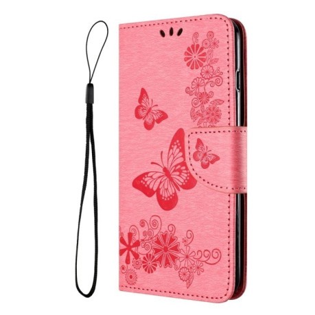 Чехол-книжка Embossed Butterfly для Google Pixel 8 Pro - розовый