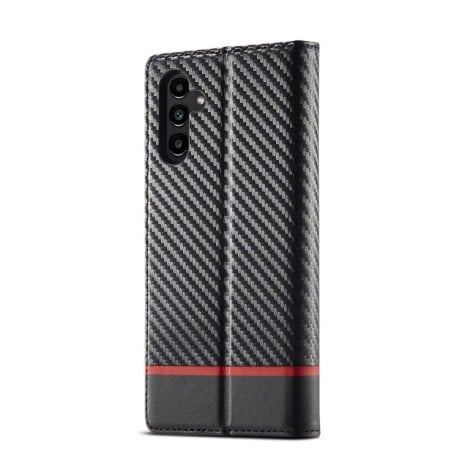 Чехол-книжка LC.IMEEKE Carbon Fiber для Samsung Galaxy A24 4G - черный