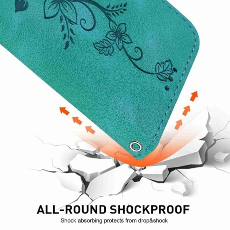 Чохол-книжка Lily Embossed Leather  для Samsung Galaxy S25+ 5G 5G - зелений