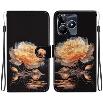 Чехол-книжка Colored Drawing Series на Realme C53/C51 / Narzo N53 - Gold Peony