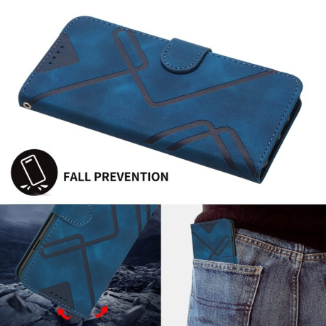 Чохол-книжка Line Pattern Skin Feel Leather для Xiaomi Redmi Note 14 Pro+ 5G - синій
