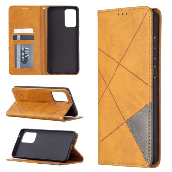 Чехол-книжка Rhombus Texture на Samsung Galaxy A72 - желтый