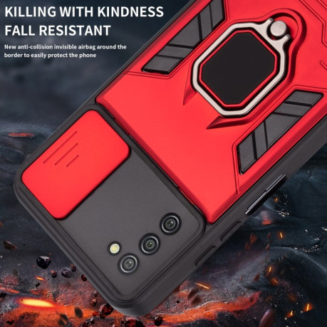 Противоударный чехол Warrior Sliding для Samsung Galaxy A03s - красный