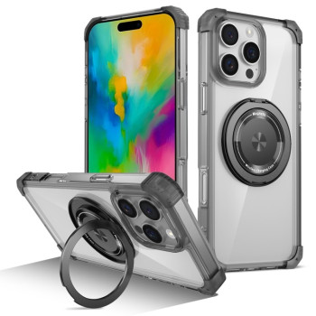 Противоударный чехол Shield CD Pattern MagSafe Magnetic для  iPhone 16 Pro Max - черный