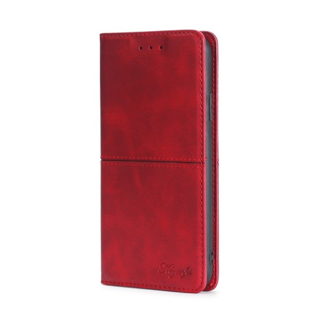 Чохол-книжка Cow Texture Magnetic на Tecno Pop 6 Pro — червоний