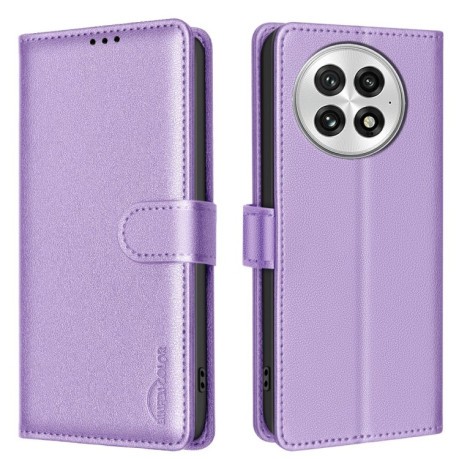 Чохол-книжка Litchi Texture RFID Anti-theft Leather для OnePlus 13 - фіолетовий