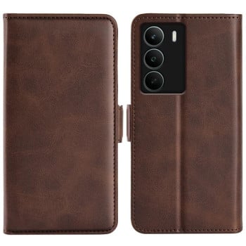 Чехол-книжка с двусторонней магнитной застёжкой на Realme C71 4G - коричневый