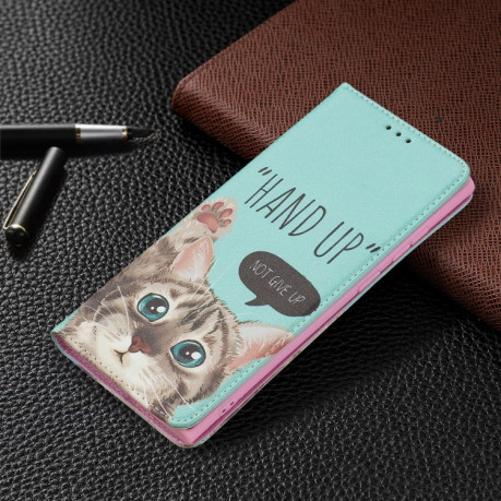 Чохол-книжка Colored Drawing Pattern Invisible Samsung Galaxy S22 Ultra 5G - Cat