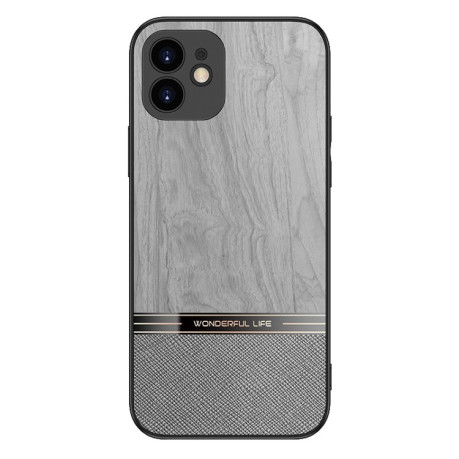 Противоударный чехол Shang Rui Wood Grain для iPhone 11 - серый