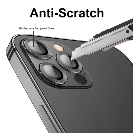 Захисне скло на камеру ENKAY 9H Aluminium для iPhone 15 Pro / 15 Pro Max - сріблясте
