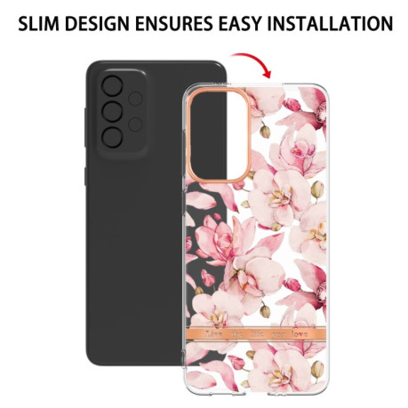 Противоударный чехол Flowers and Plants Series для Samsung Galaxy A33 5G - Pink Gardenia