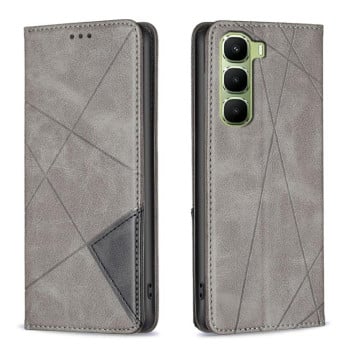 Чехол-книжка Rhombus Texture на Infinix Hot 60 Pro 4G - серый