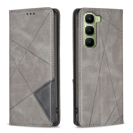 Чохол-книжка Rhombus Texture на Infinix Hot 60 Pro 4G - сірий