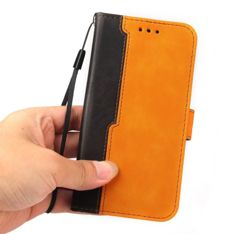 Чехол-книжка Business Stitching-Color для Samsung Galaxy S21 FE - оранжевый