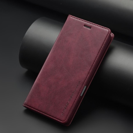 Чехол-книжка LCIMEEKE RFID для iPhone 16 Pro Max - красный