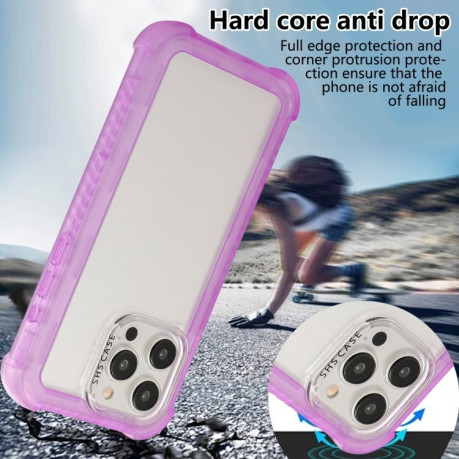 Противоударный чехол Matte TPU Hybrid PC 3-in-1 для iPhone 16 - фиолетовый