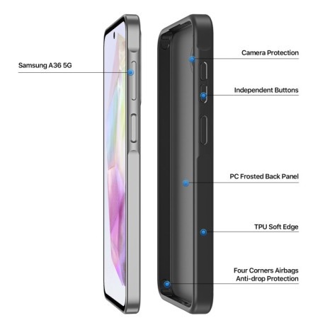 Чохол DUX DUCIS Yind Series TPU Hybrid PC для Samsung Galaxy A36 5G / A56 5G - чорний
