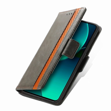 Чехол-книжка CaseNeo Splicing Dual Magnetic Buckle Leather для Xiaomi 13T / 13T Pro - серый