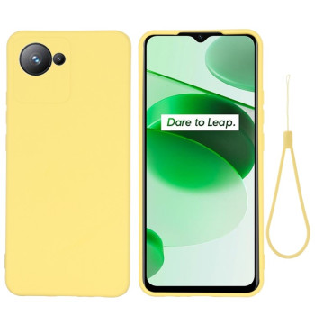 Силиконовый чехол Solid Color Liquid Silicone на Realme C30 - желтый