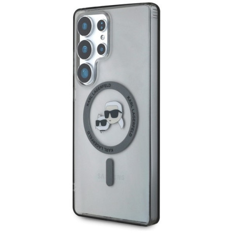 Оригінальний чохол Karl Lagerfeld Button Karl &amp; Choupette Heads Printed Logo MagSafe для Samsung Galaxy S25 Ultra - black