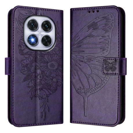 Чохол-книжка Embossed Butterfly для Xiaomi Poco X7 - фіолетовий