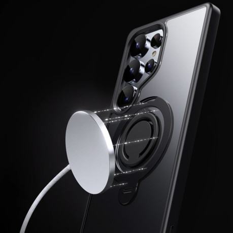 Протиударний чохол Frosted MagSafe with 360 Degree Rotating Holder  для Samsung Galaxy S25 Ultra 5G - сірий