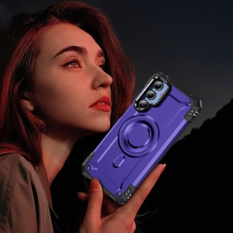 Протиударний чохол MagSafe Lens Holder PC Hybrid TPU  для Samsung Galaxy A16 5G - фіолетовий