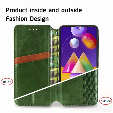 Чохол-книжка Cubic Grid Samsung Galaxy M31S - зелений