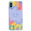 Противоударный чехол Painted Smiley Face для iPhone XR - фиолетовый