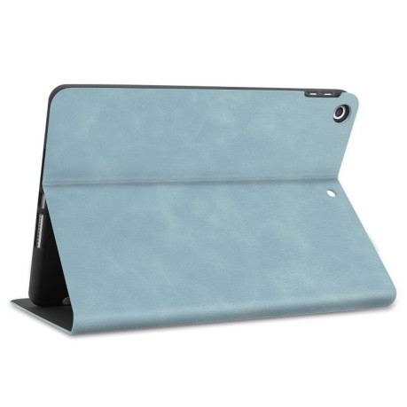 Кожаный чехол Cowhide Texture на iPad 9/8/7 10.2 (2019/2020/2021) с держателем для стилуса - голубой
