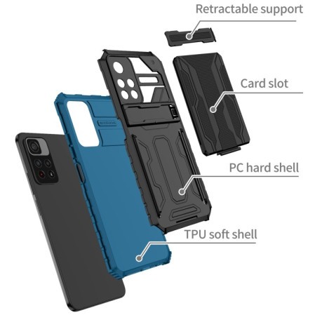 Протиударний чохол Armor Card для Xiaomi Redmi Note 11 5G/Poco M4 Pro 5G - синій