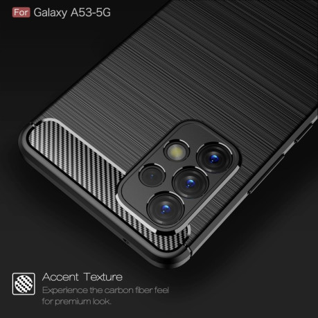 Чехол Brushed Texture Carbon Fiber на Samsung Galaxy A53 5G - черный
