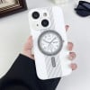 Чохол протиударний Clock Pattern Magnetic Lens Protection на iPhone 15 - білий