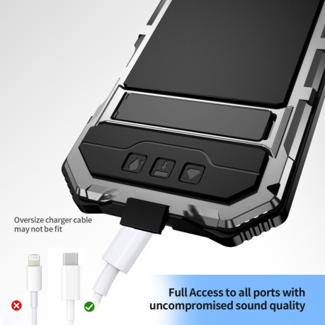 Протиударний чохол R-JUST Life Waterproof для iPhone 16 Plus - сріблястий