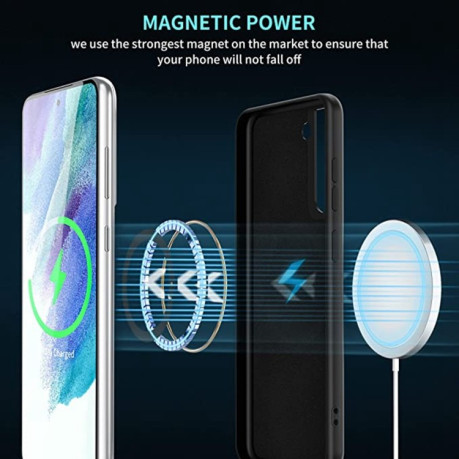 Противоударный чехол Liquid Silicone Full (Magsafe) для Samsung Galaxy S24+ 5G - черный