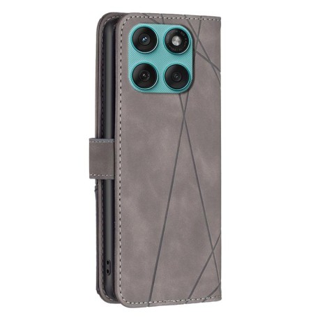 Чохол-книжка Rhombus Texture на Motorola Edge 60 Fusion - сірий