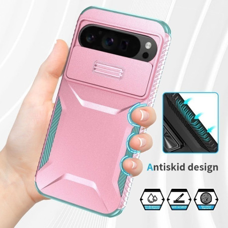 Протиударний чохол Sliding Camshield для Google Pixel 9 Pro XL - Pink + Grey Green