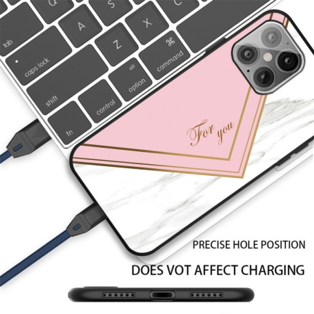 Противоударный чехол Frosted Fashion Marble для iPhone 13 mini - Pink Triangle1690