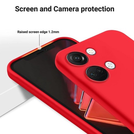 Силиконовый чехол Solid Color Liquid Silicone на OnePlus Nord 3 / Ace 2V - красный