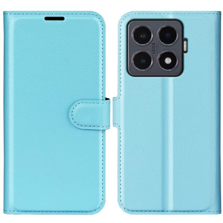 Чехол-книжка с фактурой Litchi и магнитным хлястиком на Xiaomi 15T Pro - синий