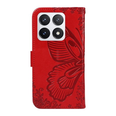 Чохол-книжка Swallowtail Butterfly Embossed Leather для Xiaomi 14T Pro - червоний