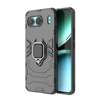 Противоударный чехол Magnetic Ring с подставкой на OnePlus Nord 4 5G Global - черный