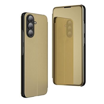 Чехол книжка Clear View на Galaxy A27 5G — золотой