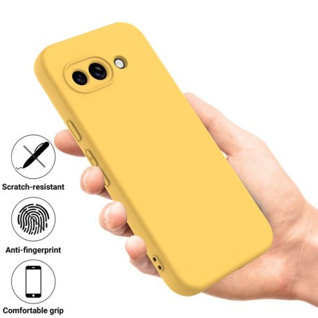 Силиконовый чехол Solid Color Liquid Silicone на Google Pixel 9a - желтый