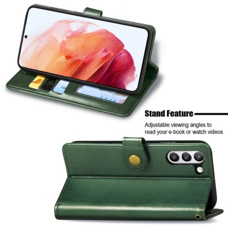 Чехол- книжка Retro Solid Color на Samsung Galaxy S21 FE  - зеленый