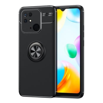 Ударозахисний чохол Metal Ring Holder 360 Degree Rotating на Xiaomi Poco C40/Redmi 10c - чорний
