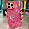 Противоударный чехол IMD Shell Texture для iPhone 15 Pro - пурпурно-красный