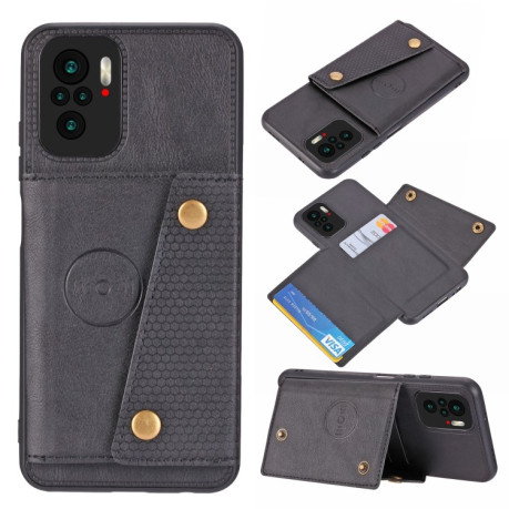 Противоударный чехол Magnetic with Card Slots на Xiaomi Redmi Note 10/10s/Poco M5s - черный
