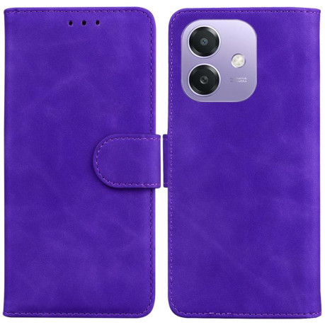 Чохол-книжка однотонний Pure Color з магнітною застібкою для OPPO A5x 5G/A3 4G/5G/A3x 4G/5G - фіолетовий